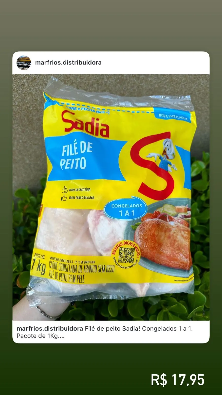 Filé de Peito Sadia Congelados 1a1 1kg